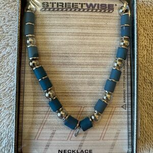 Streetwise Magnetic Hematite Necklace early 2000’sBlue Beads 20” NOS Sealed‎ Tin